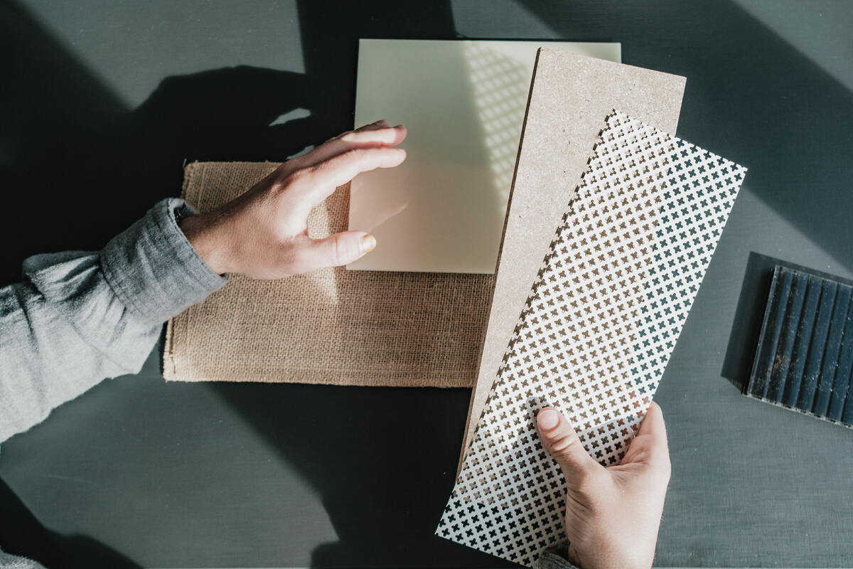 Interior Designer Selecting Materials